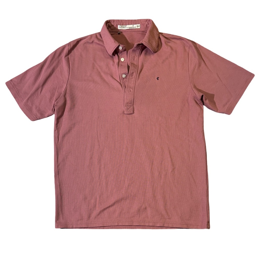 Criquet mens M Medium purple solid pique cotton golf polo shirt EUC